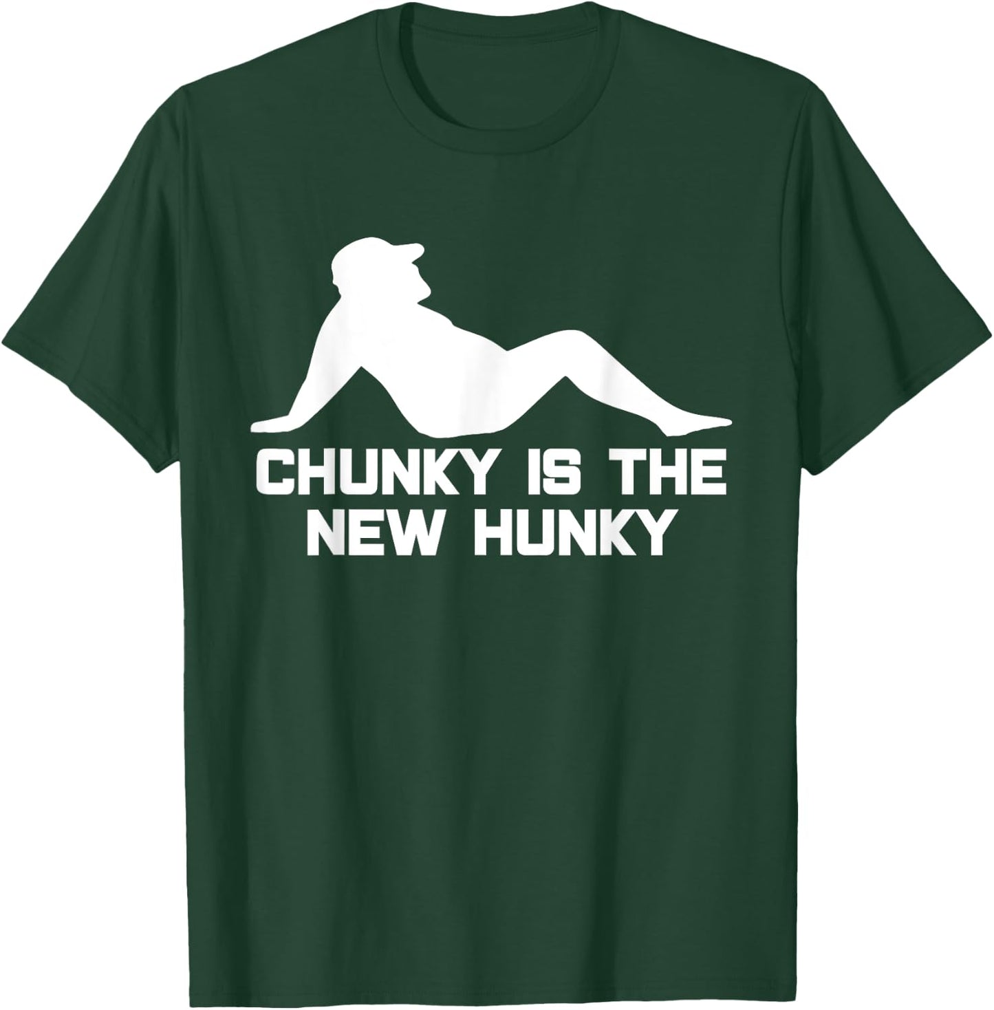 Dad Bod Chunky Is The New Hunky Dadbod Silhouette Beer Gut T-Shirt - T-Shirt | Forest