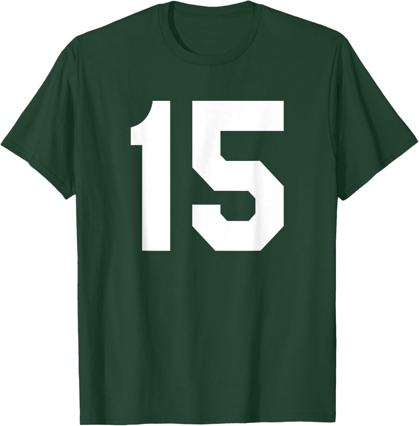 Number 15 Sports Jersey Front and Back Team Player T-Shirt - T-Shirt | Forest