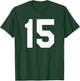 Number 15 Sports Jersey Front and Back Team Player T-Shirt - T-Shirt | Forest