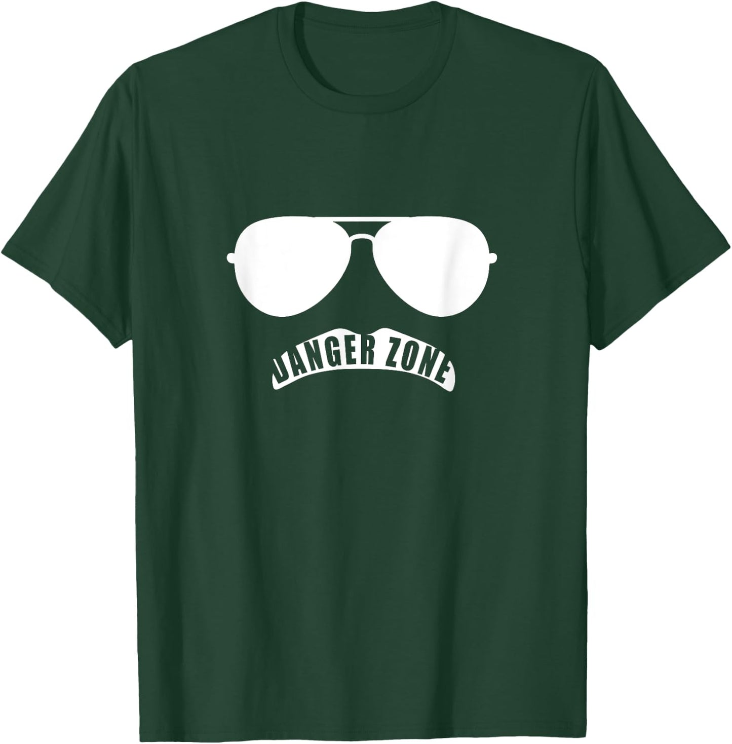 Danger Zone Funny Cute Sunglasses Mustache Aviator Jet T-Shirt - T-Shirt | Forest