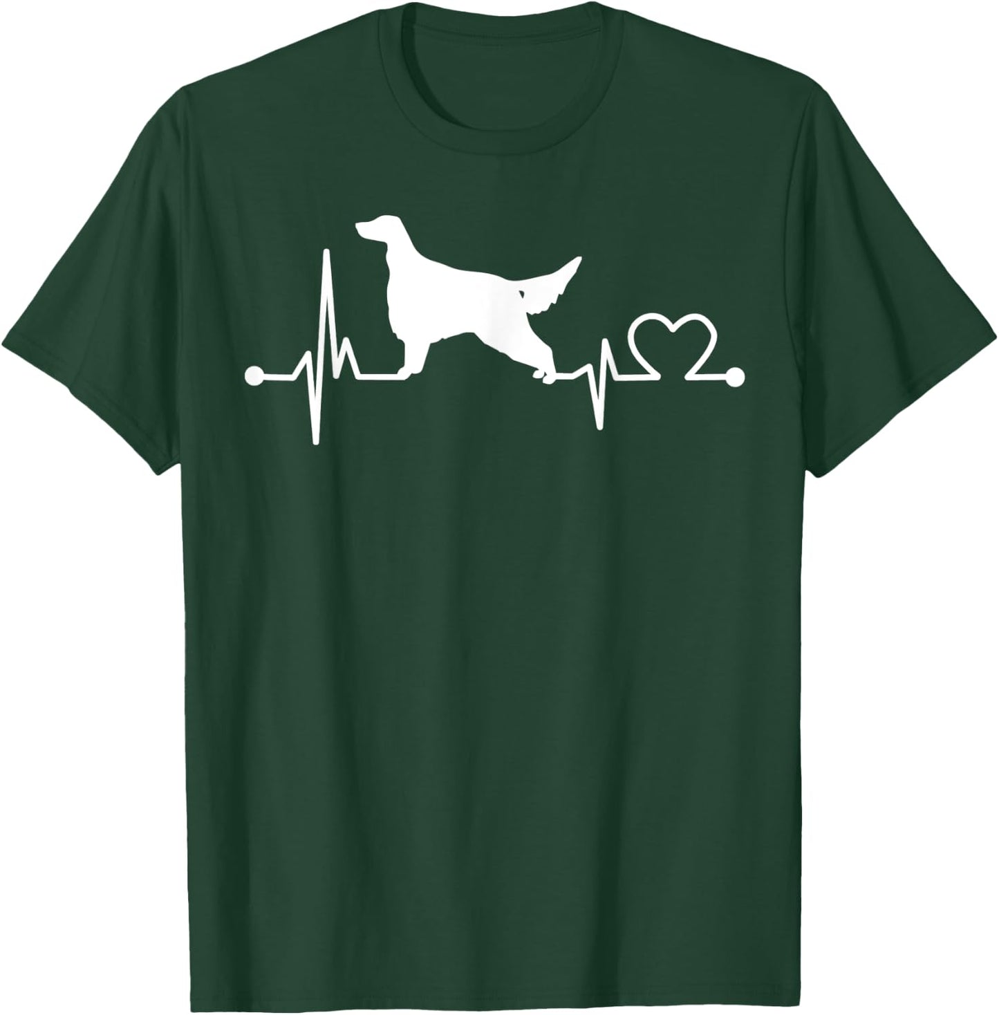 English Setter Heartbeat Funny Dog Pet Gift Kid/Women/Men T-Shirt - T-Shirt | Forest
