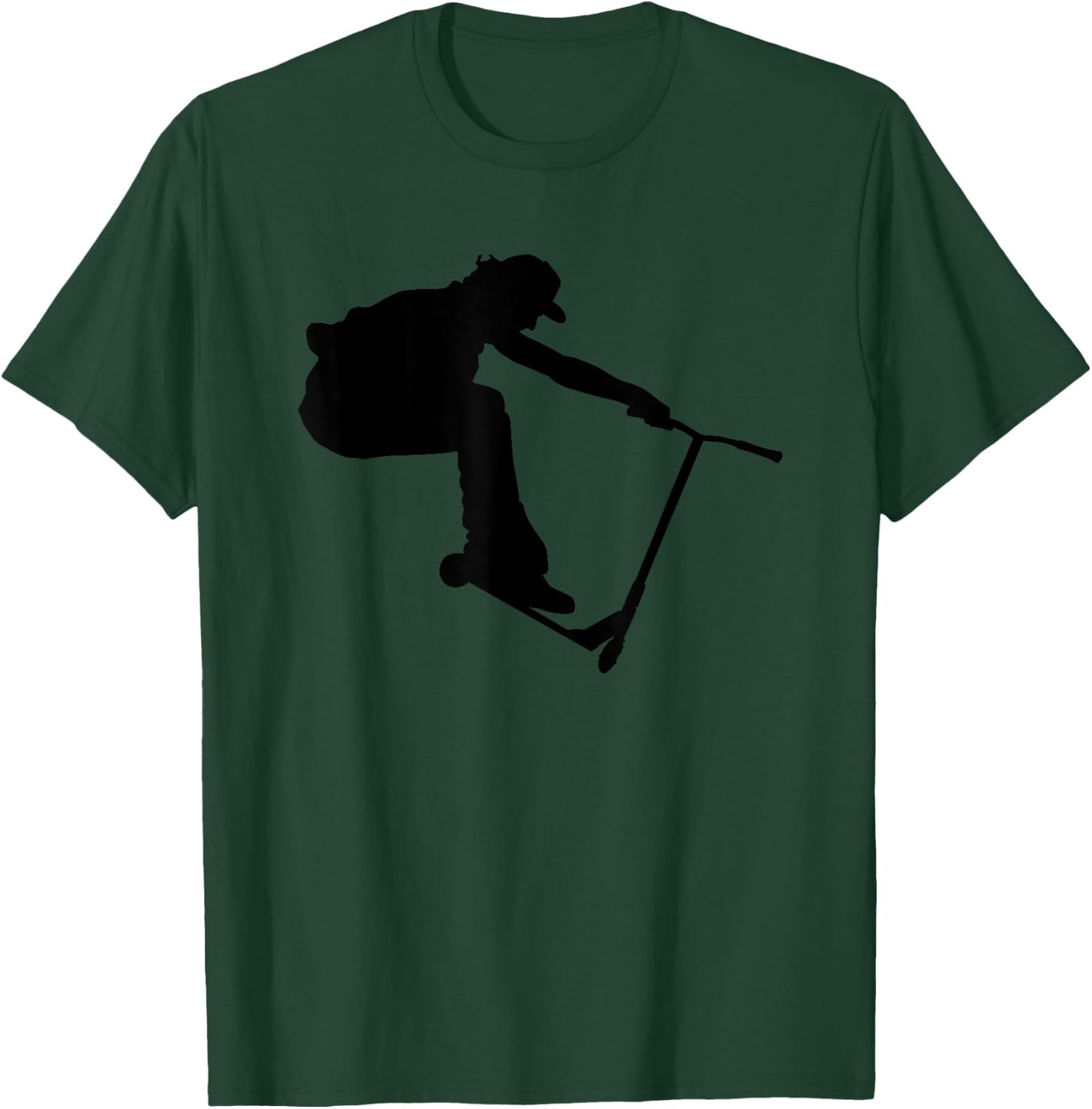 Silhouette Scootering Stunt Scooter Rider Racing Trick Racer T-Shirt - T-Shirt | Forest