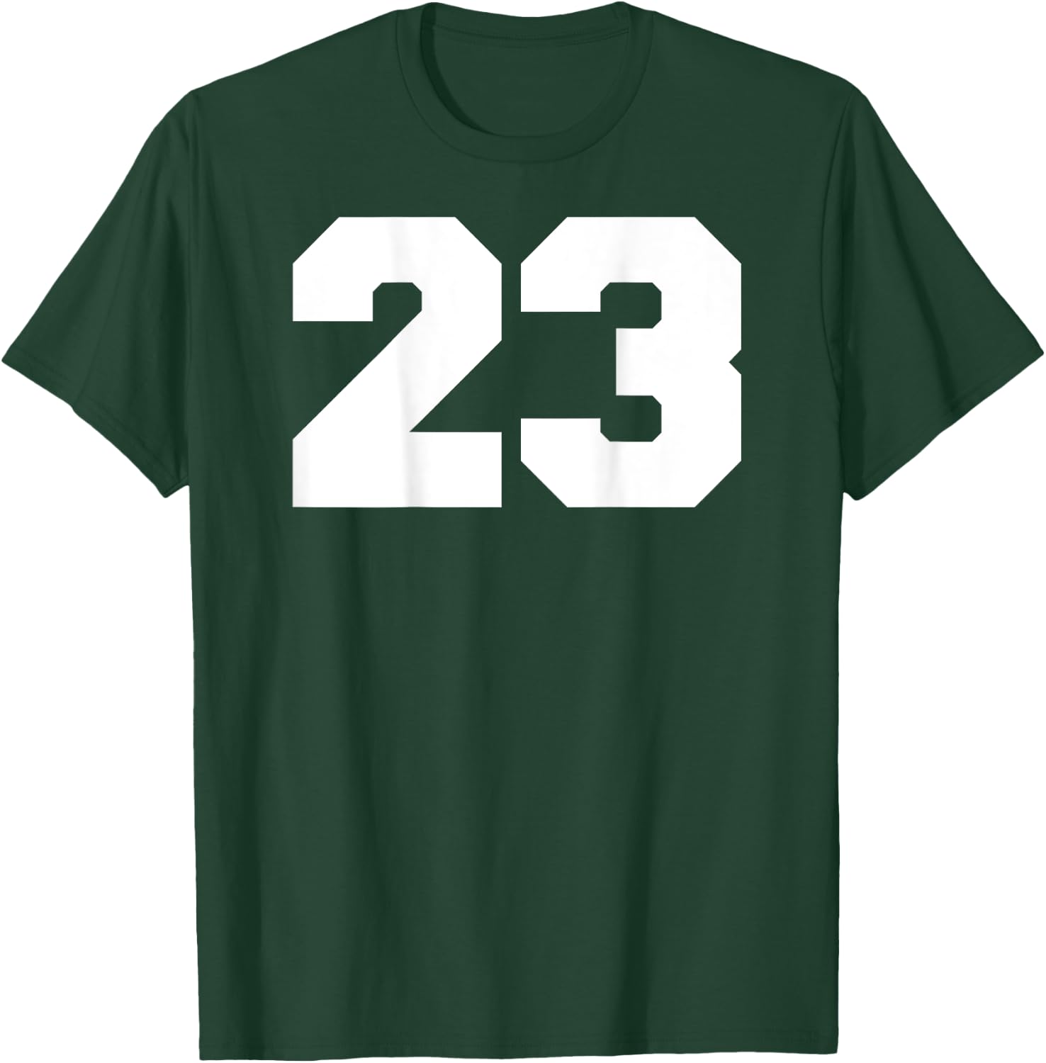 Number 23 Sports Jersey Player #23 Fan BACK PRINT Varsity T-Shirt - T-Shirt | Forest