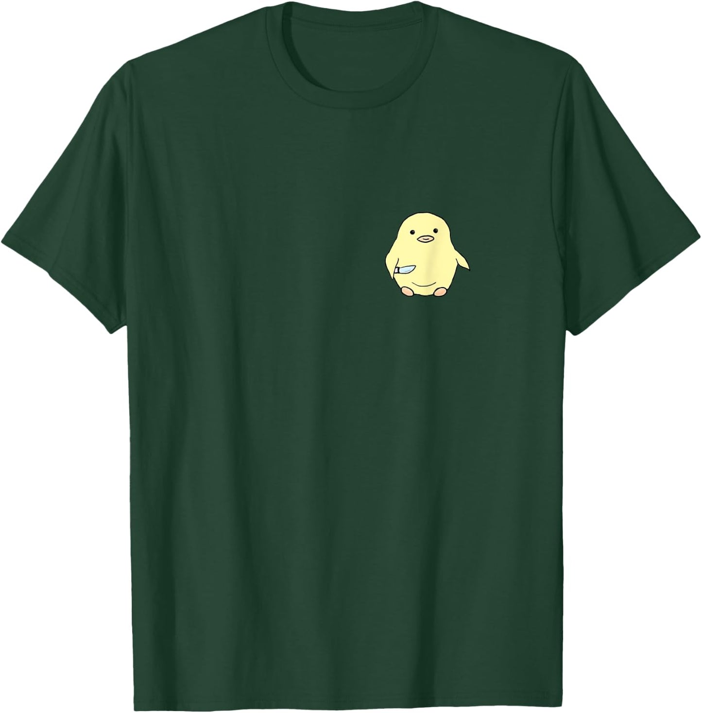 Chick - Chicken with Knife Funny T-Shirt - T-Shirt | Forest