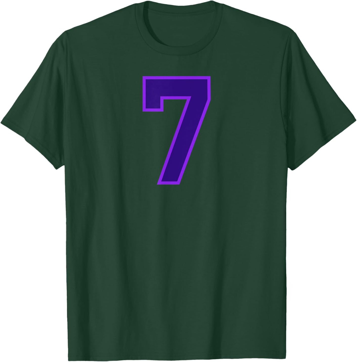 Number #7 Sport Purple Number T-Shirt - T-Shirt | Forest