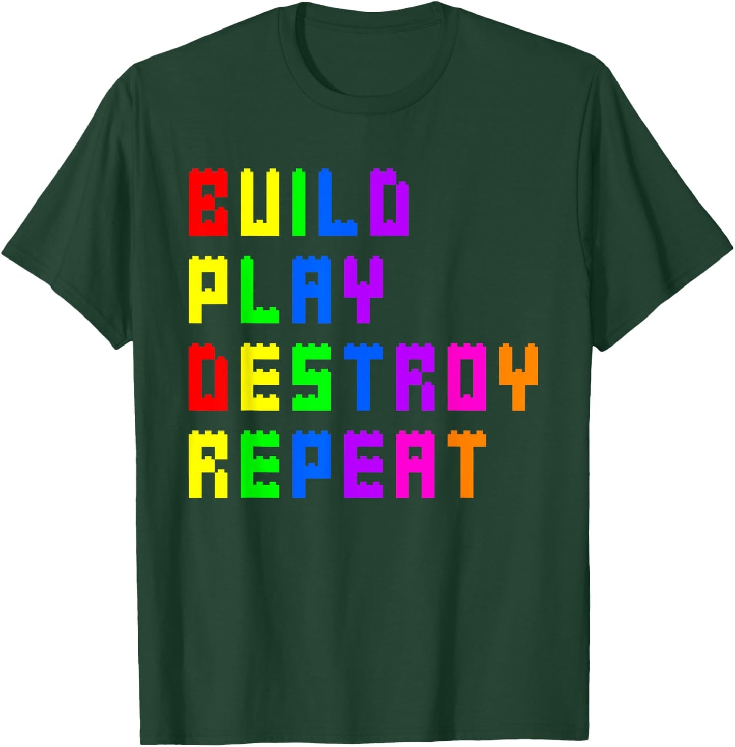Build Play Destroy Building Blocks Master Builder Engineer T-Shirt - T-Shirt | Forest