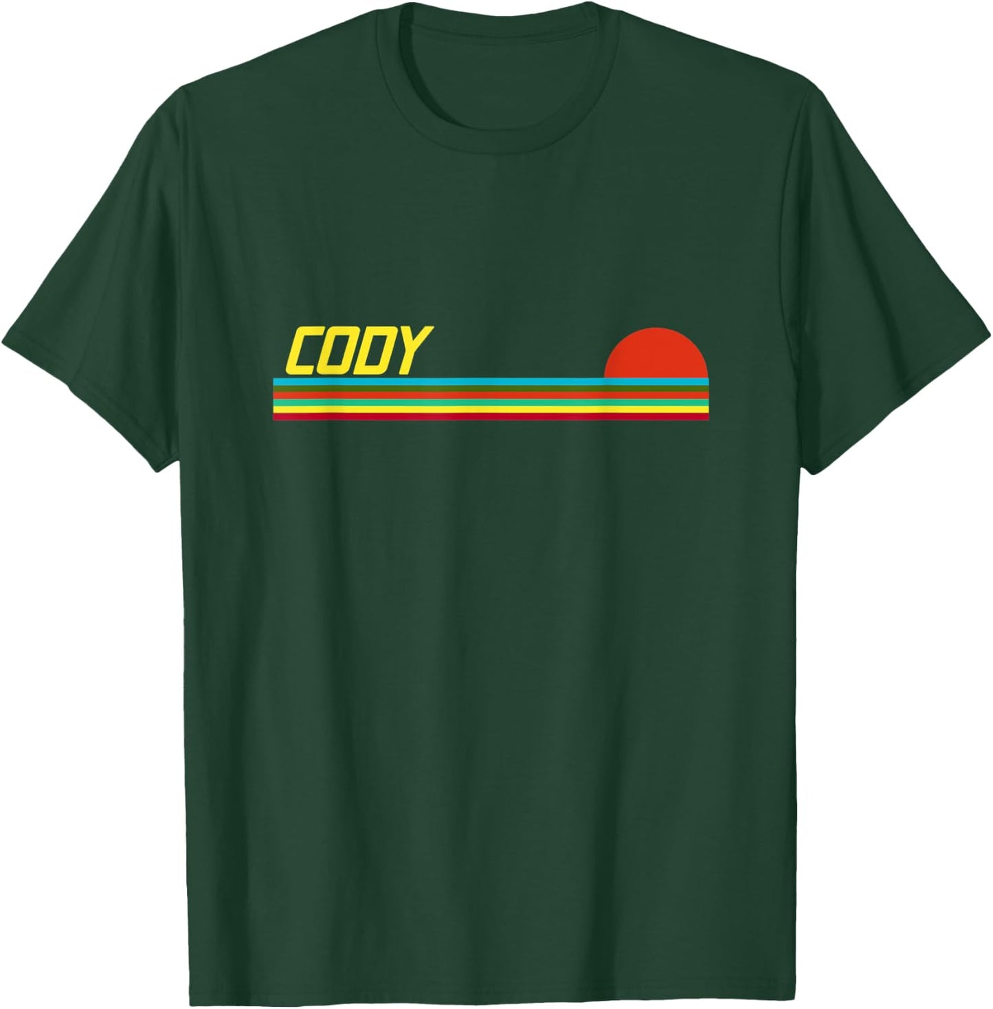 Cody First Name Logo Retro Sunset Surfer Style Cody T-Shirt - T-Shirt | Forest