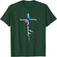 Faith Christian Cross Ribbon Thyroid Cancer Awareness T-Shirt - T-Shirt | Forest