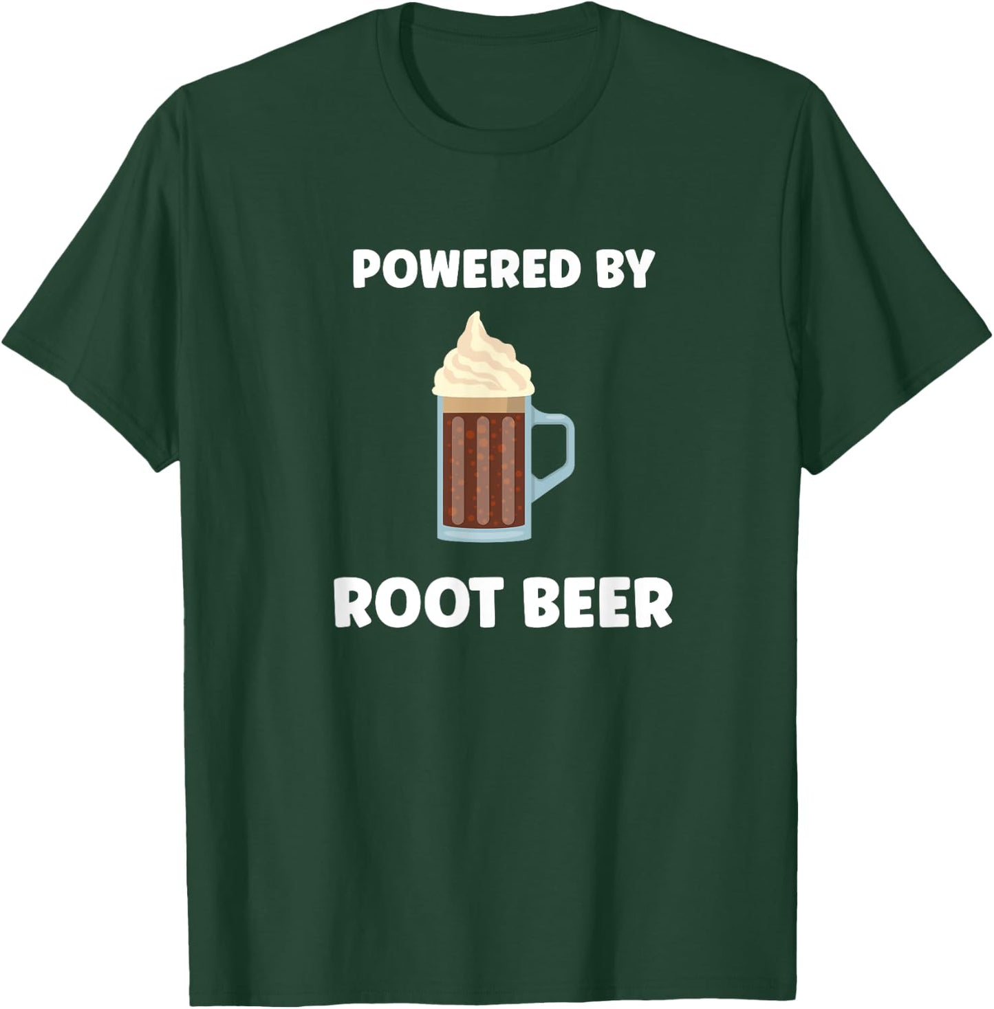Funny Powered By Root Beer T-Shirt - T-Shirt | Forest