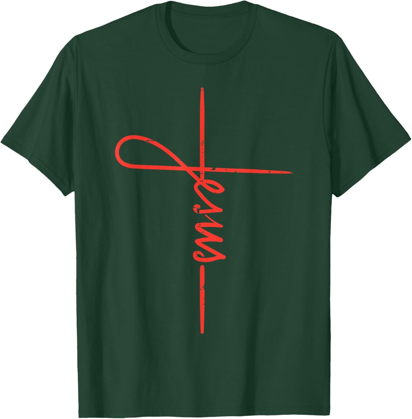 Jesus Cross God Faith Religious Christian Men Women Kids T-Shirt - T-Shirt | Forest