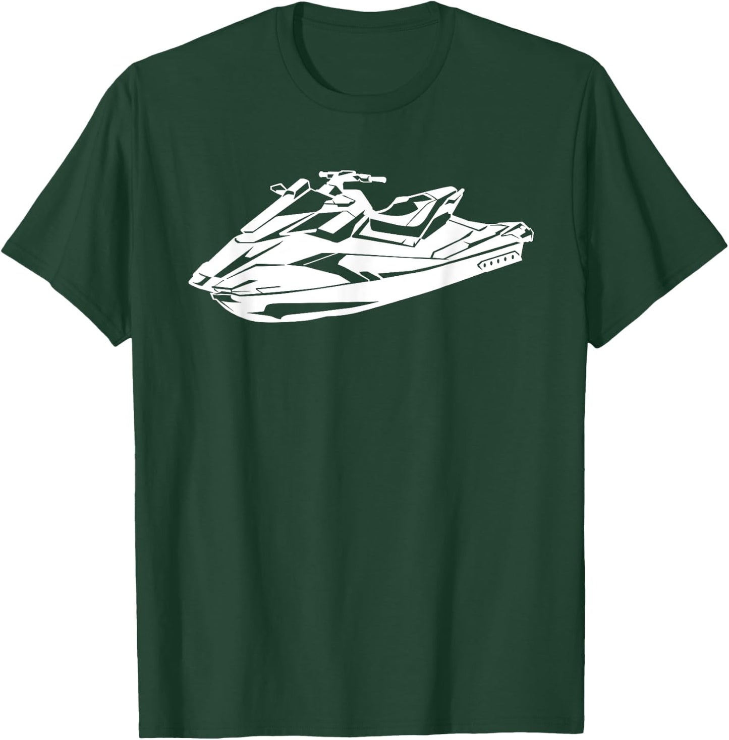 Silhouette Jet Ski Water Sports Skiing Rider Skier Boating T-Shirt - T-Shirt | Forest