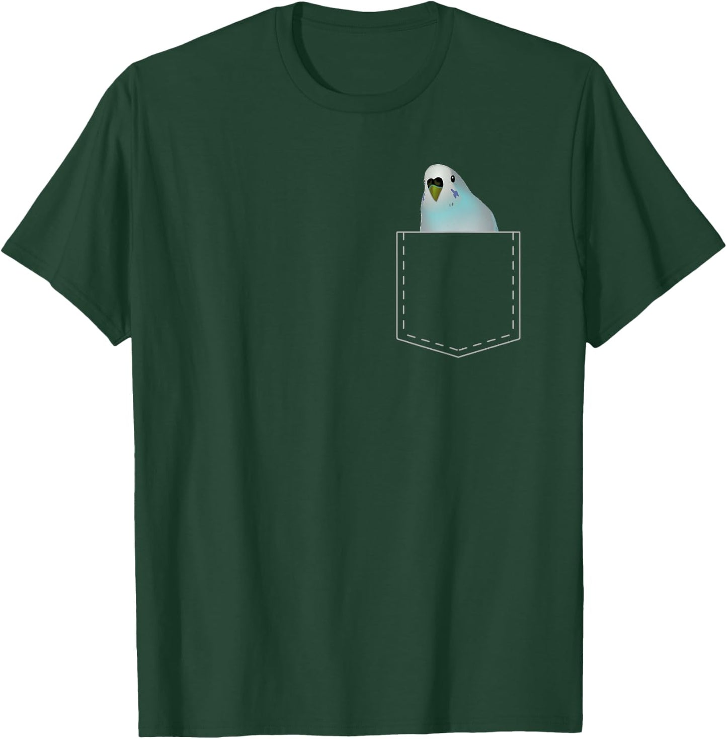Cute Pocket Budgie T Shirt Parakeet Parrot Lover Gift T-Shirt - T-Shirt | Forest