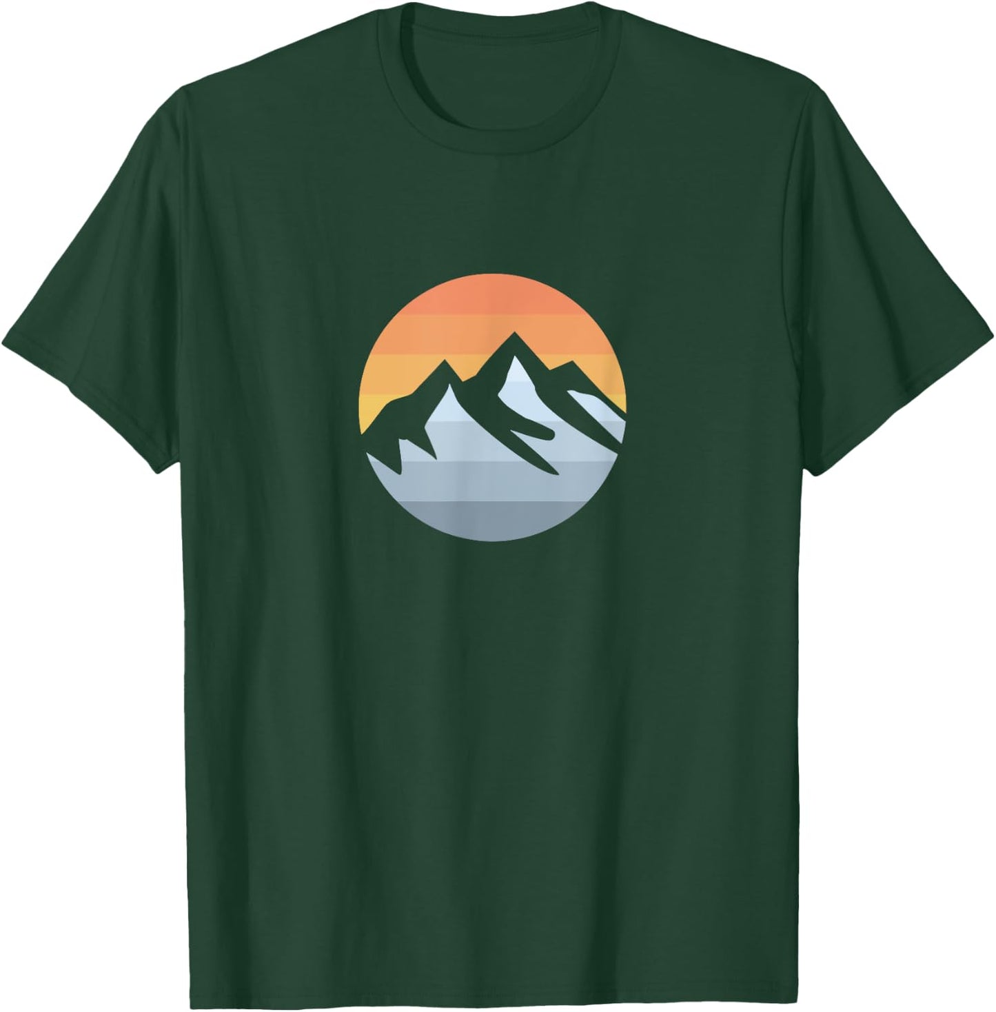 Mountain Sunset Outdoor Hiking Retro T-Shirt - T-Shirt | Forest