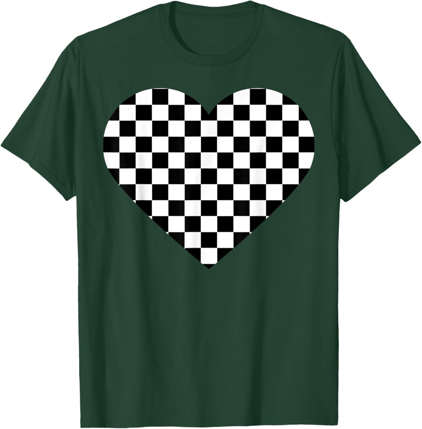 Funny Black White Checkered Gift | Cute Chess Game Women Men T-Shirt - T-Shirt | Forest