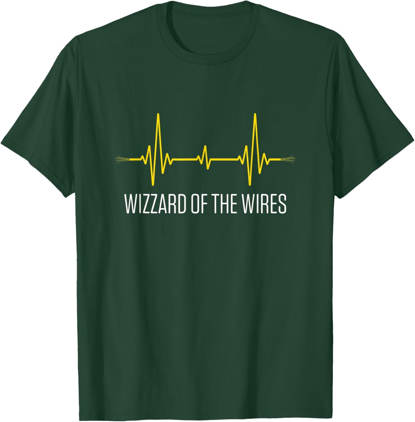 Heartbeat Wizard of Wires Electrical Specialist T-Shirt - T-Shirt | Forest