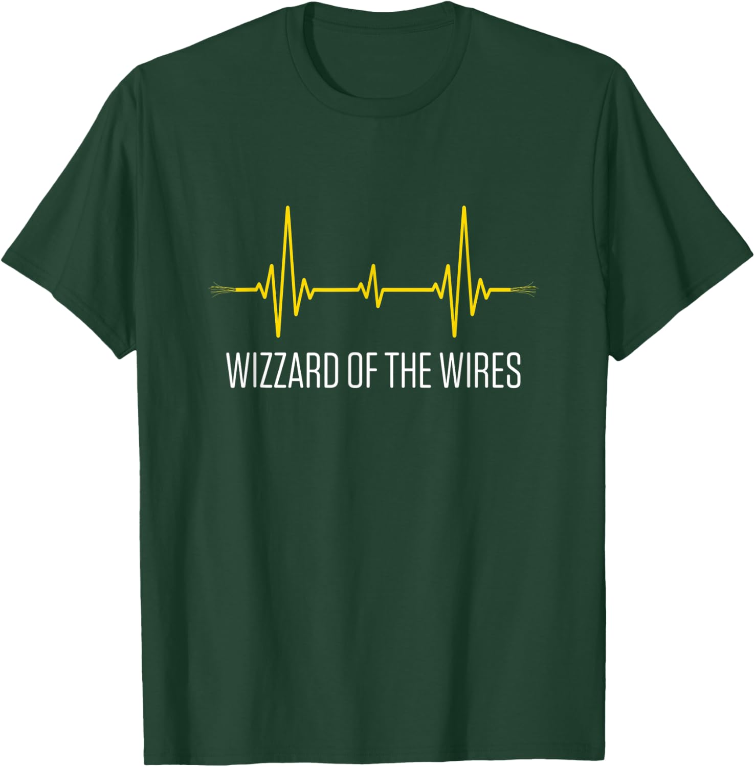 Heartbeat Wizard of Wires Electrical Specialist T-Shirt - T-Shirt | Forest