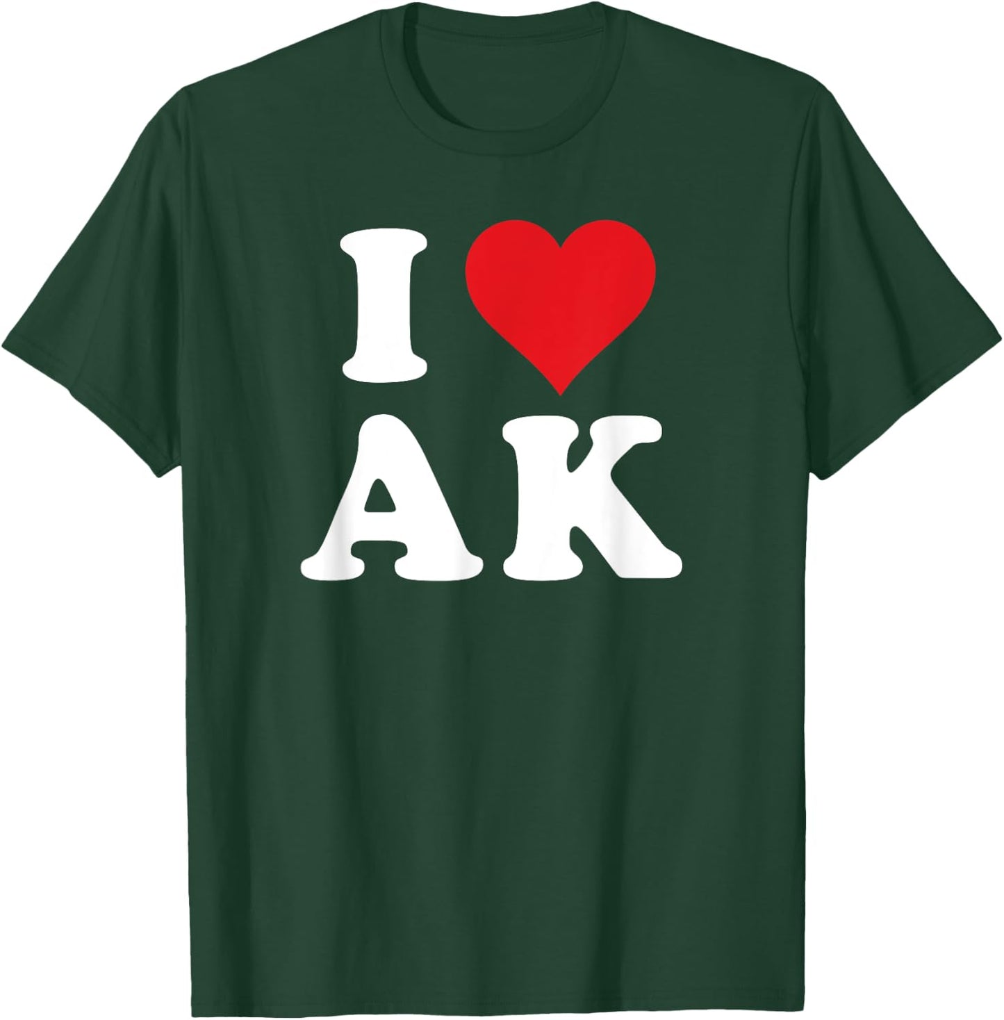 I Heart AK Initials I Love A.K. First And Last Name A K T-Shirt - T-Shirt | Forest