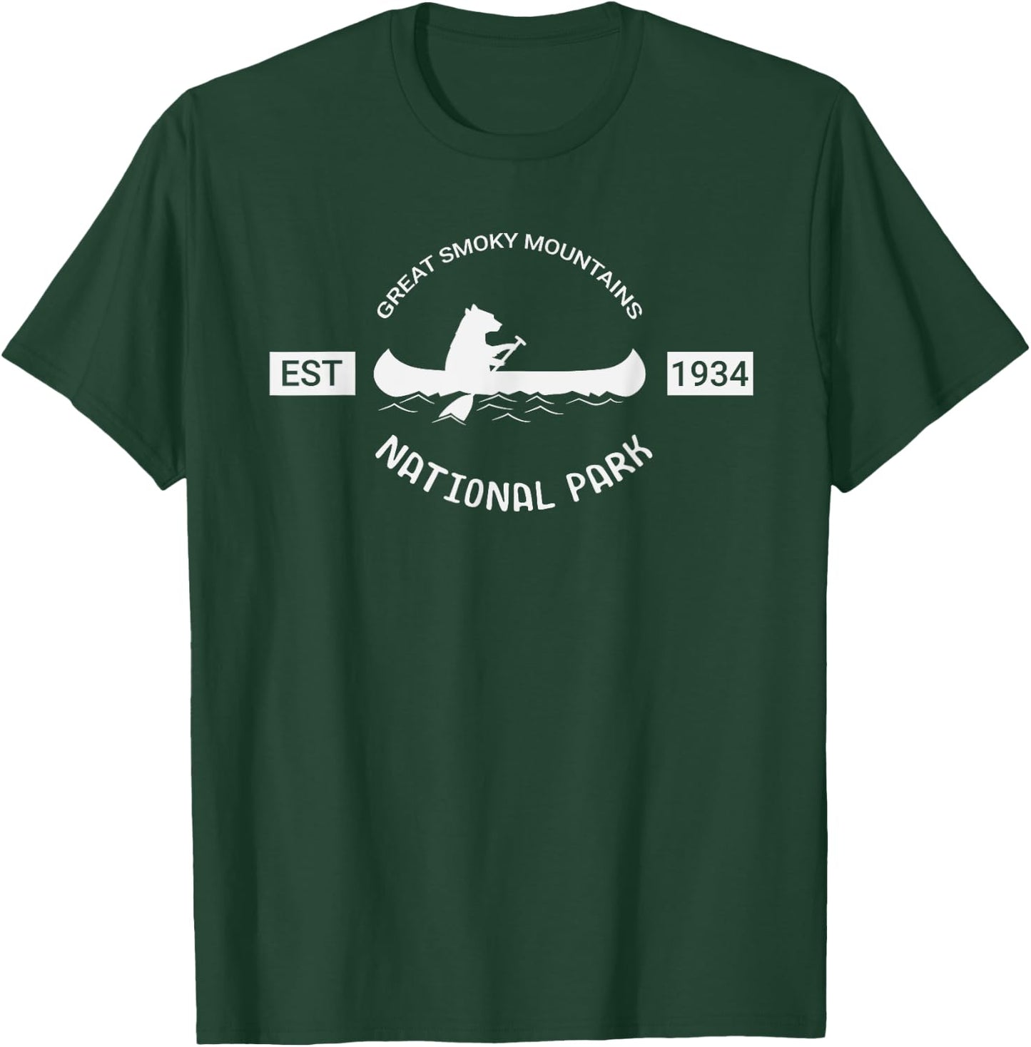 Tennessee Great Smoky Mountains National Park Bear Canoe T-Shirt - T-Shirt | Forest