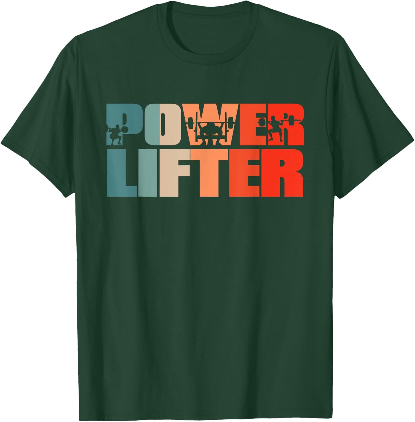Retro Powerlifting Gym Weightlifting - Vintage Powerlifter T-Shirt - T-Shirt | Forest