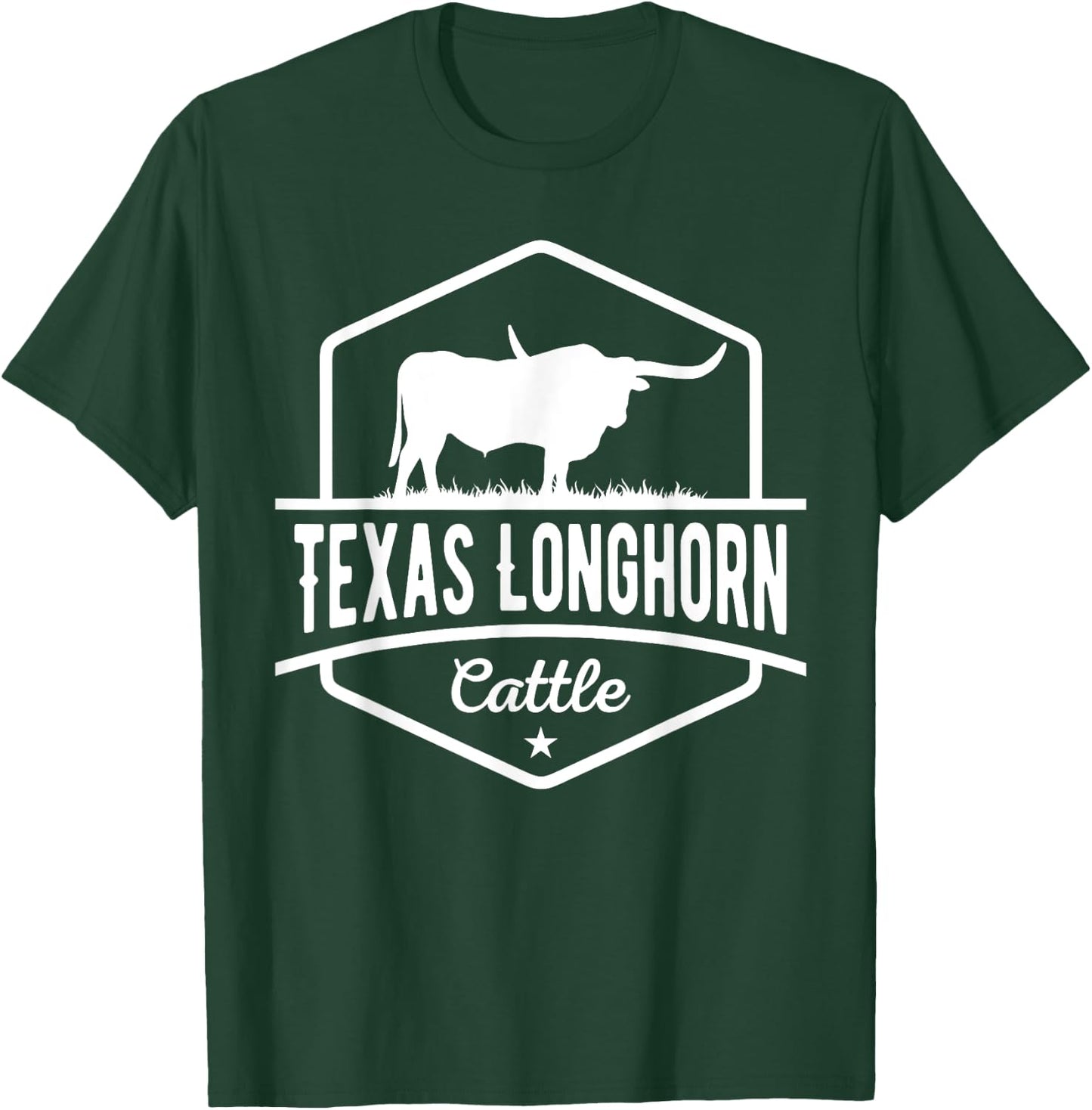 Texas Longhorn Cattle - Longhorn Cow For Cattle Farmer T-Shirt - T-Shirt | Forest