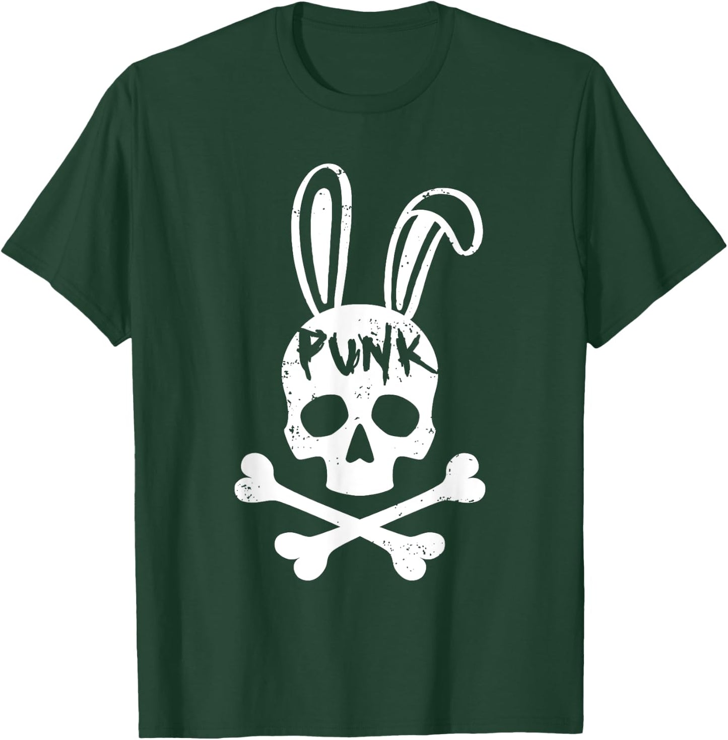 Punk Skull Rabbit Rock Music Aesthetic Subculture Rocker T-Shirt - T-Shirt | Forest