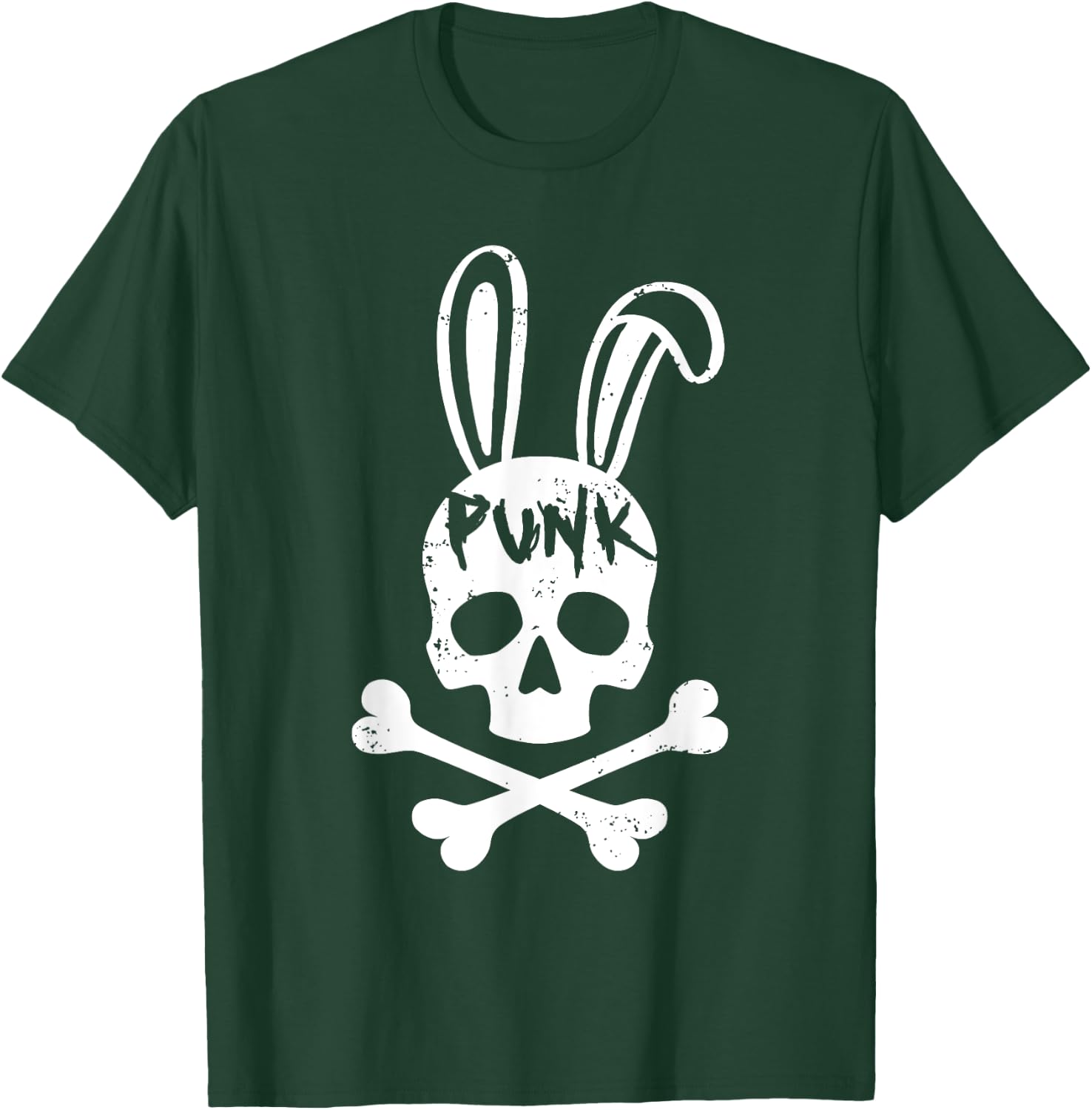 Punk Skull Rabbit Rock Music Aesthetic Subculture Rocker T-Shirt - T-Shirt | Forest