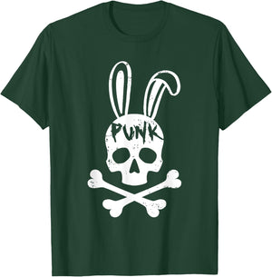 Punk Skull Rabbit Rock Music Aesthetic Subculture Rocker T-Shirt - T-Shirt | Forest