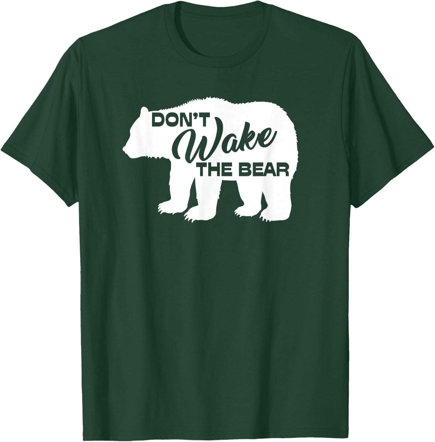 Don't Wake The Bear Funny Bear Silhouette Graphic Sleeping T-Shirt - T-Shirt | Forest