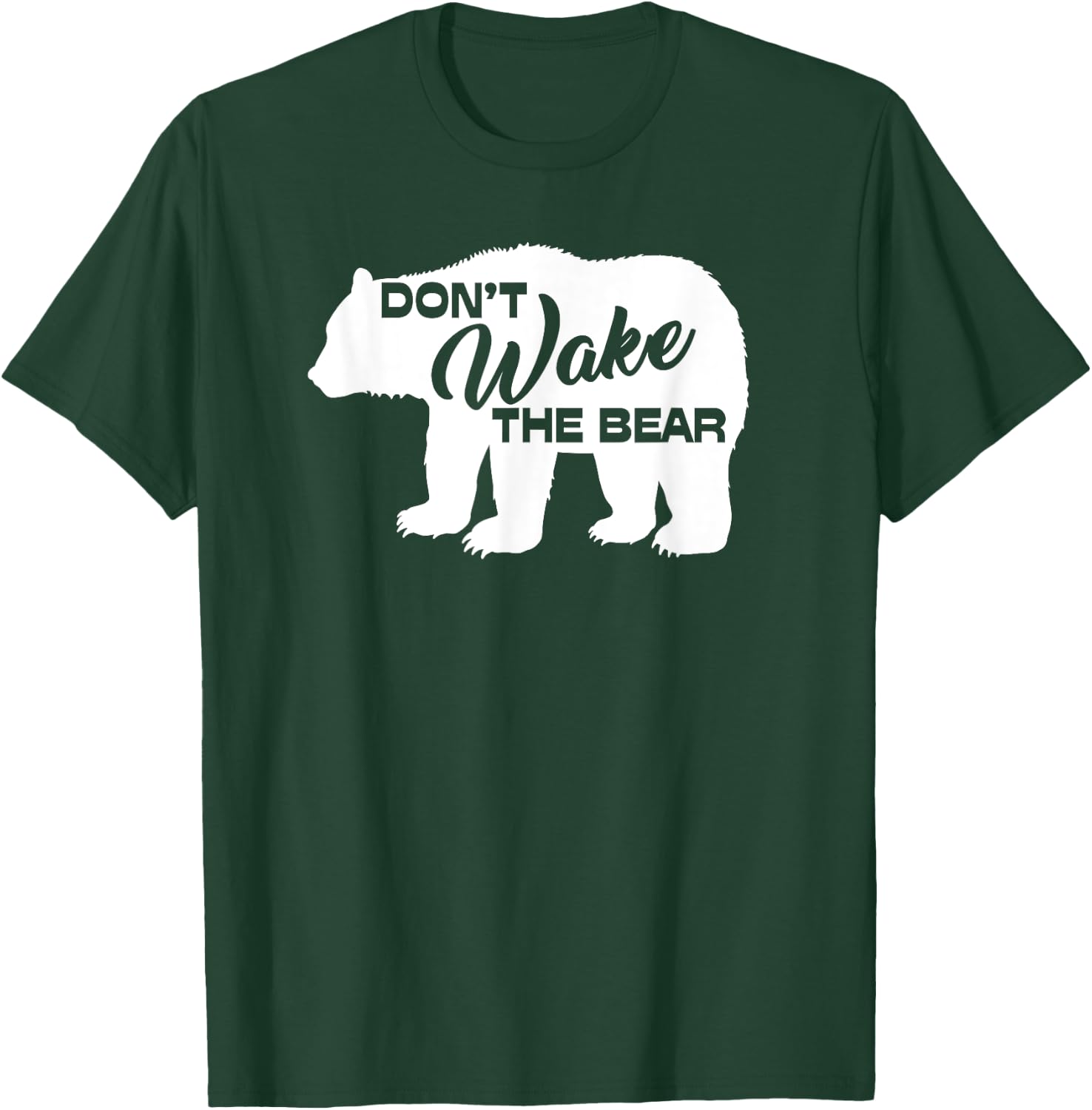 Don't Wake The Bear Funny Bear Silhouette Graphic Sleeping T-Shirt - T-Shirt | Forest