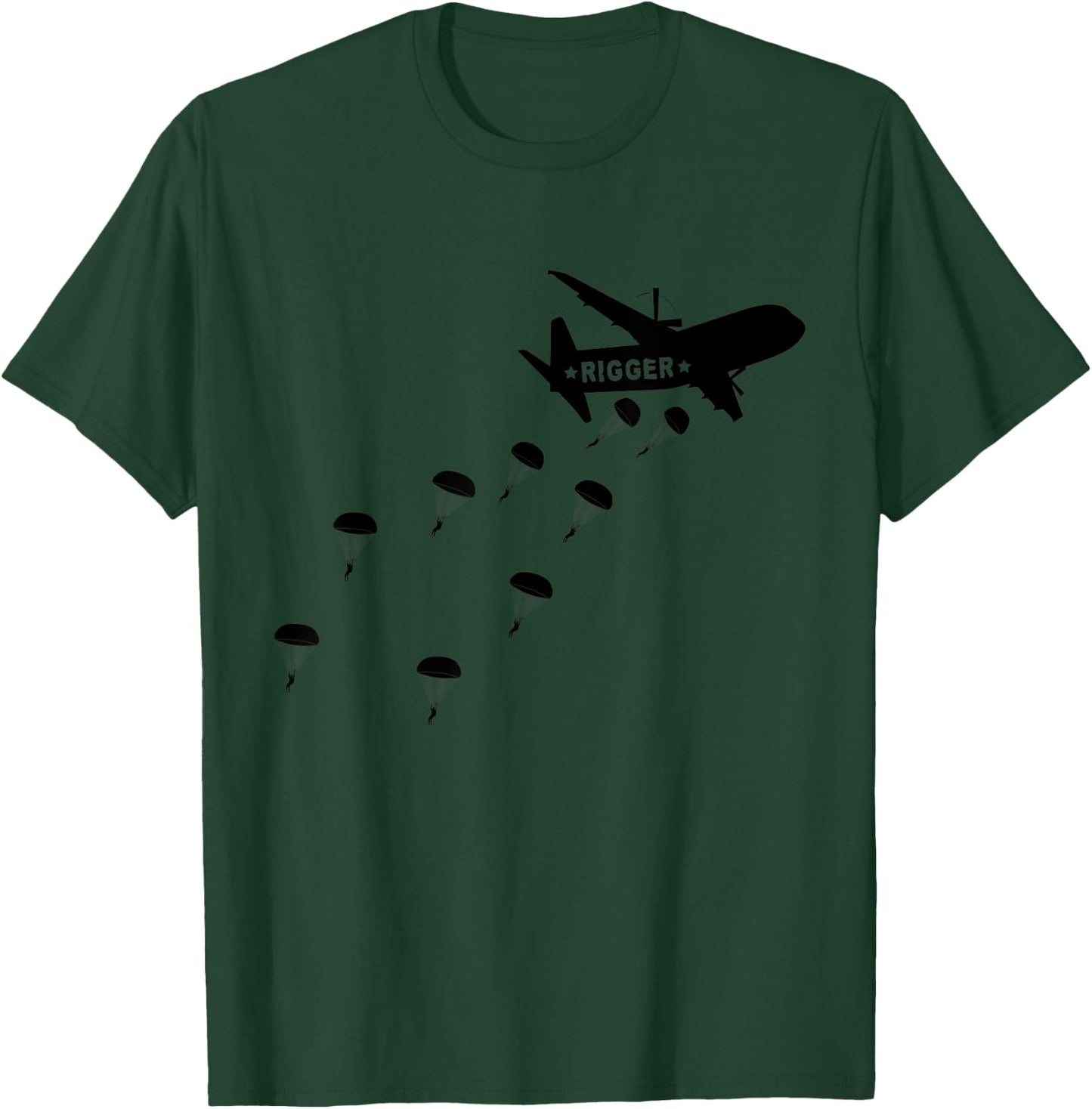 Parachute Rigger Paratrooper Airplane T-Shirt - T-Shirt | Forest