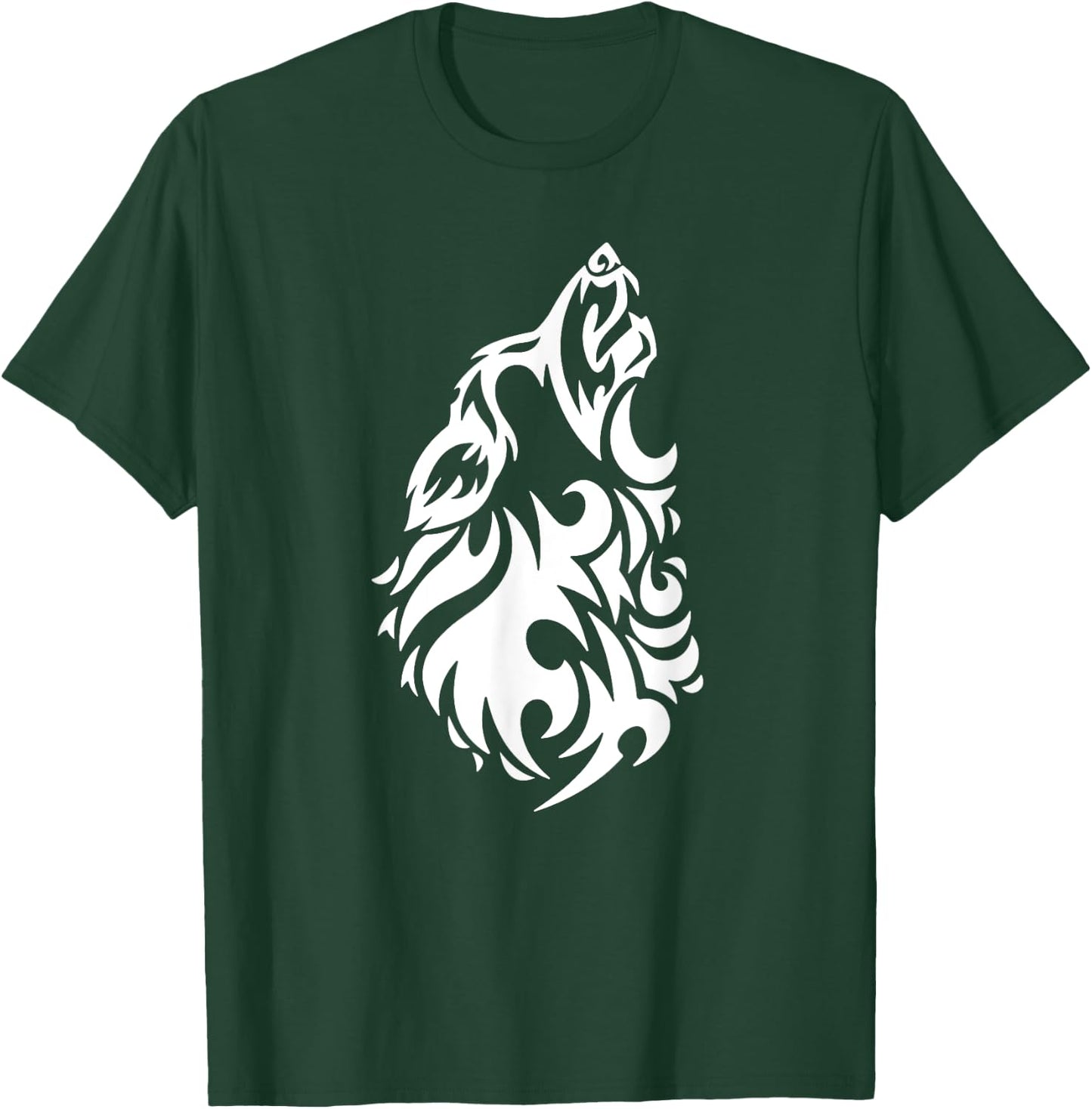 Wolf - Cool Tribal Dog Head Pup Howling Men Women Girls Kids T-Shirt - T-Shirt | Forest