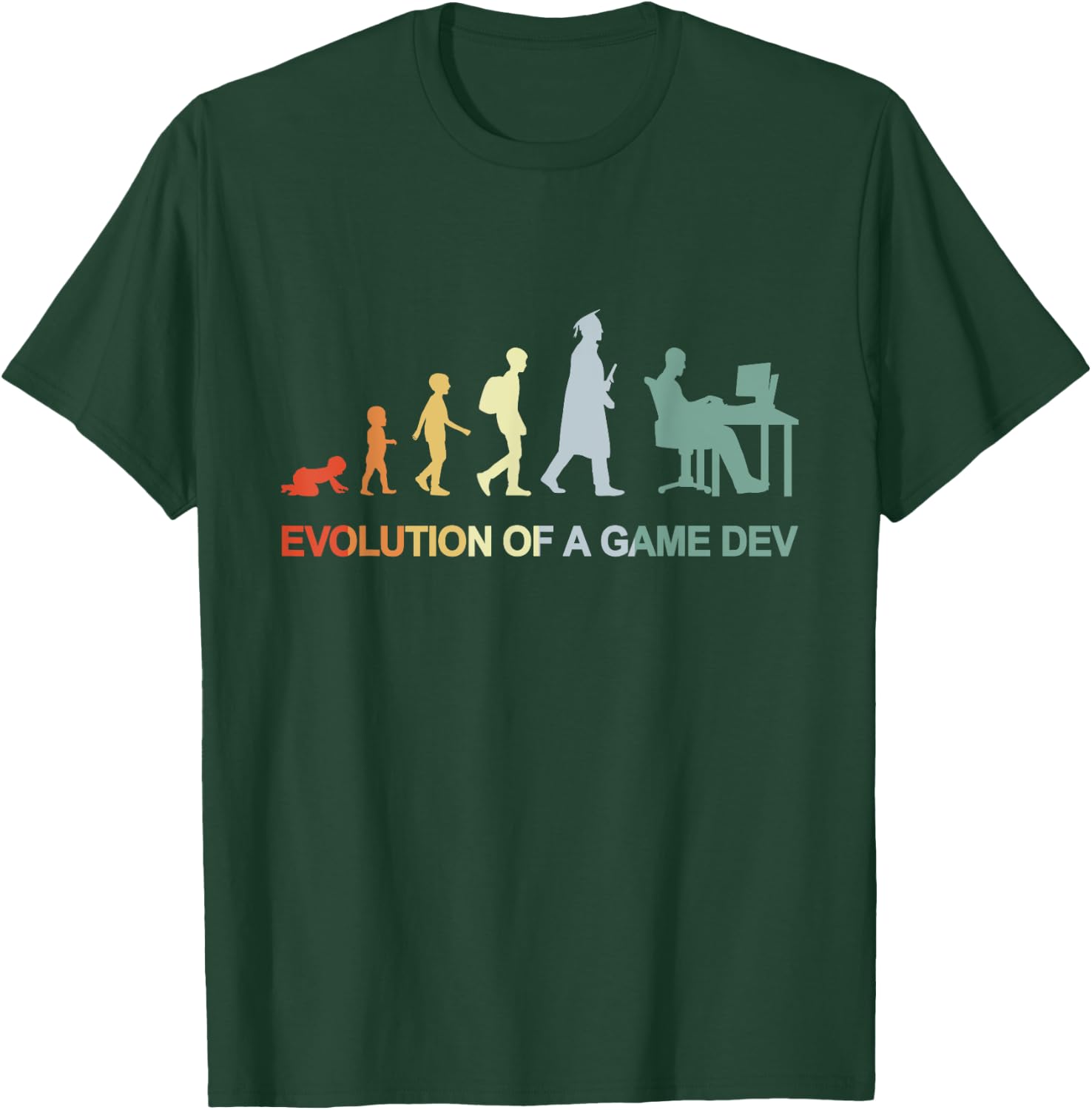 Vintage Game Development Evolution Video Game Producer T-Shirt - T-Shirt | Forest