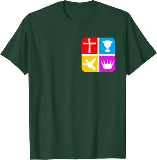 Foursquare Gospel Pentecostalism Church Logo Christianity T-Shirt - T-Shirt | Forest