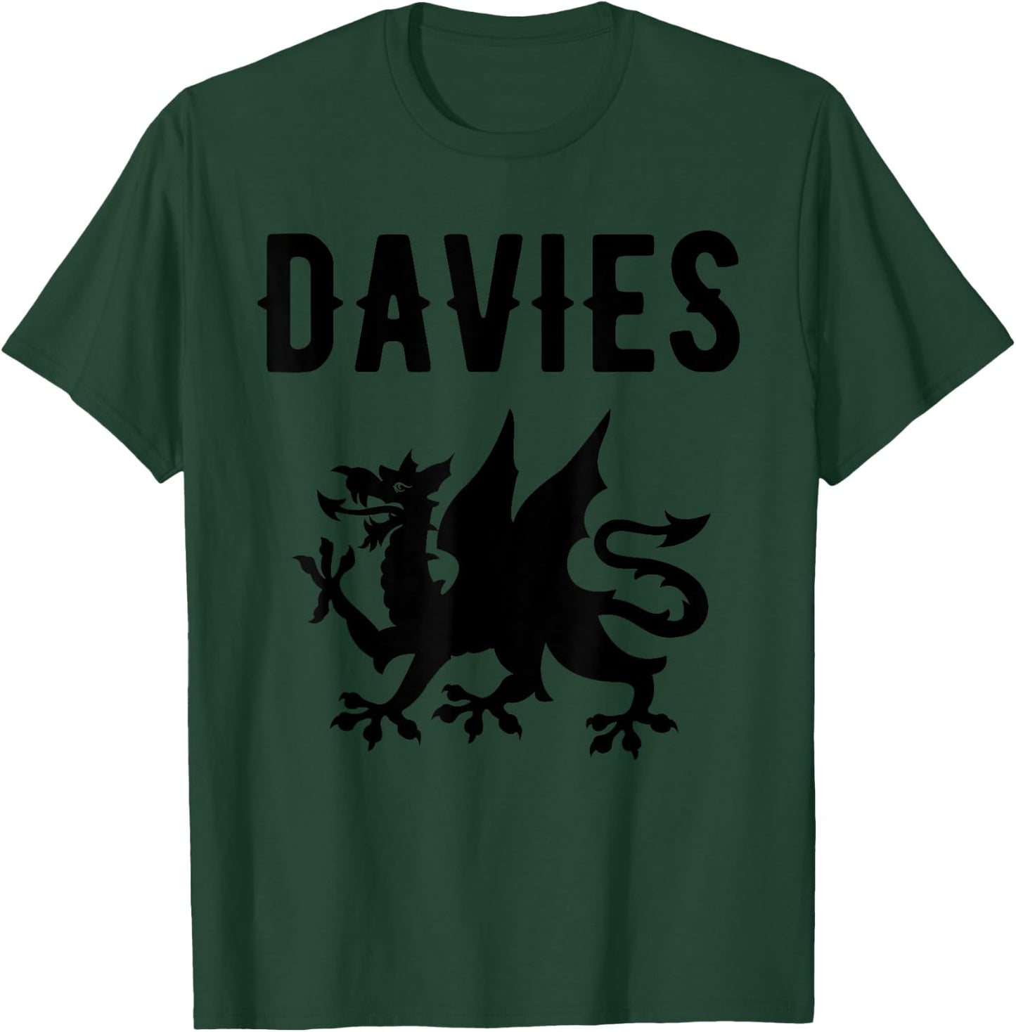 Davies Surname Welsh Family Name Wales Heraldic Dragon T-Shirt - T-Shirt | Forest