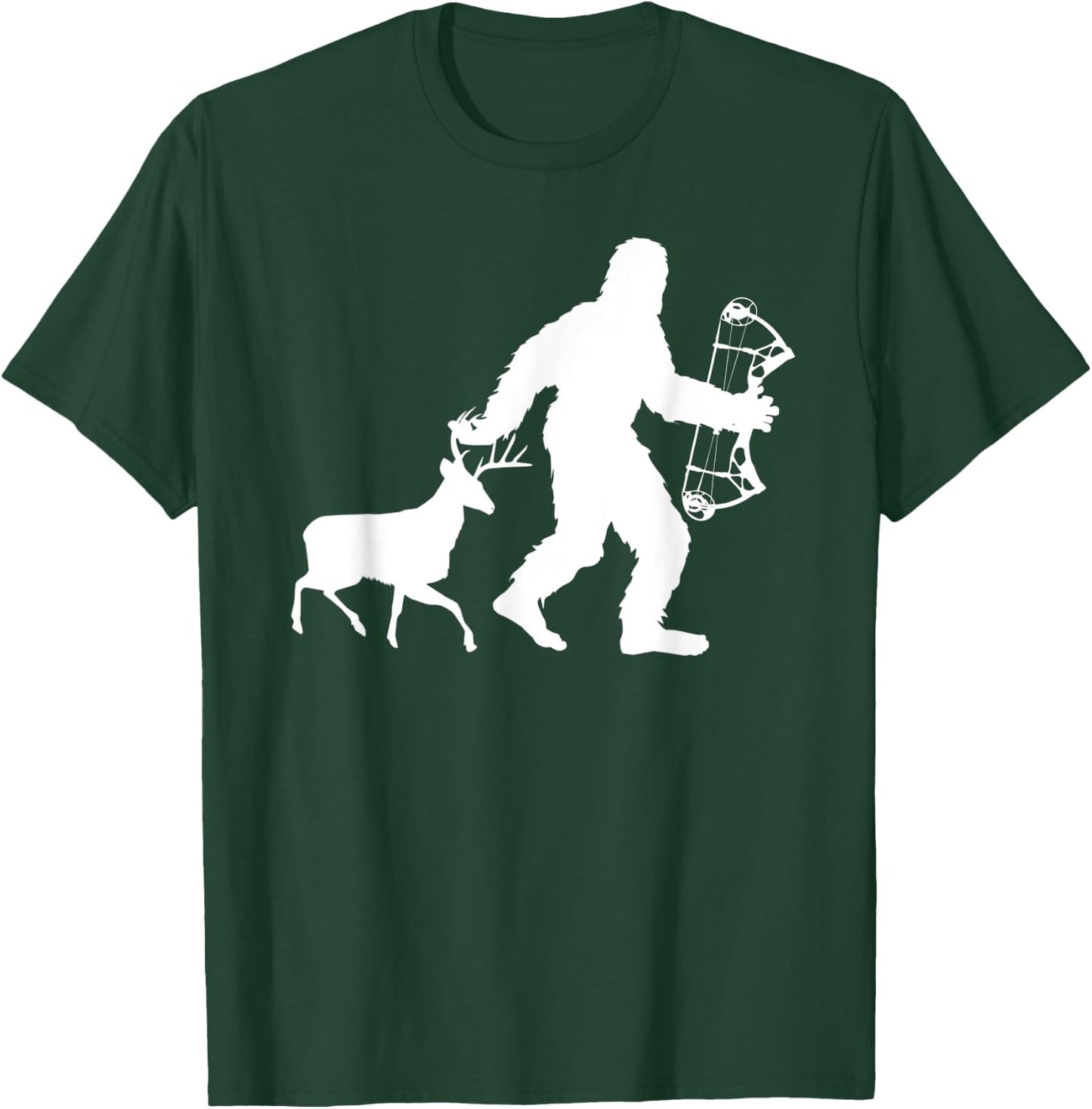 Deer Bow Hunting Bigfoot Deer Hunter Crossbow Sasquatch Cool T-Shirt - T-Shirt | Forest