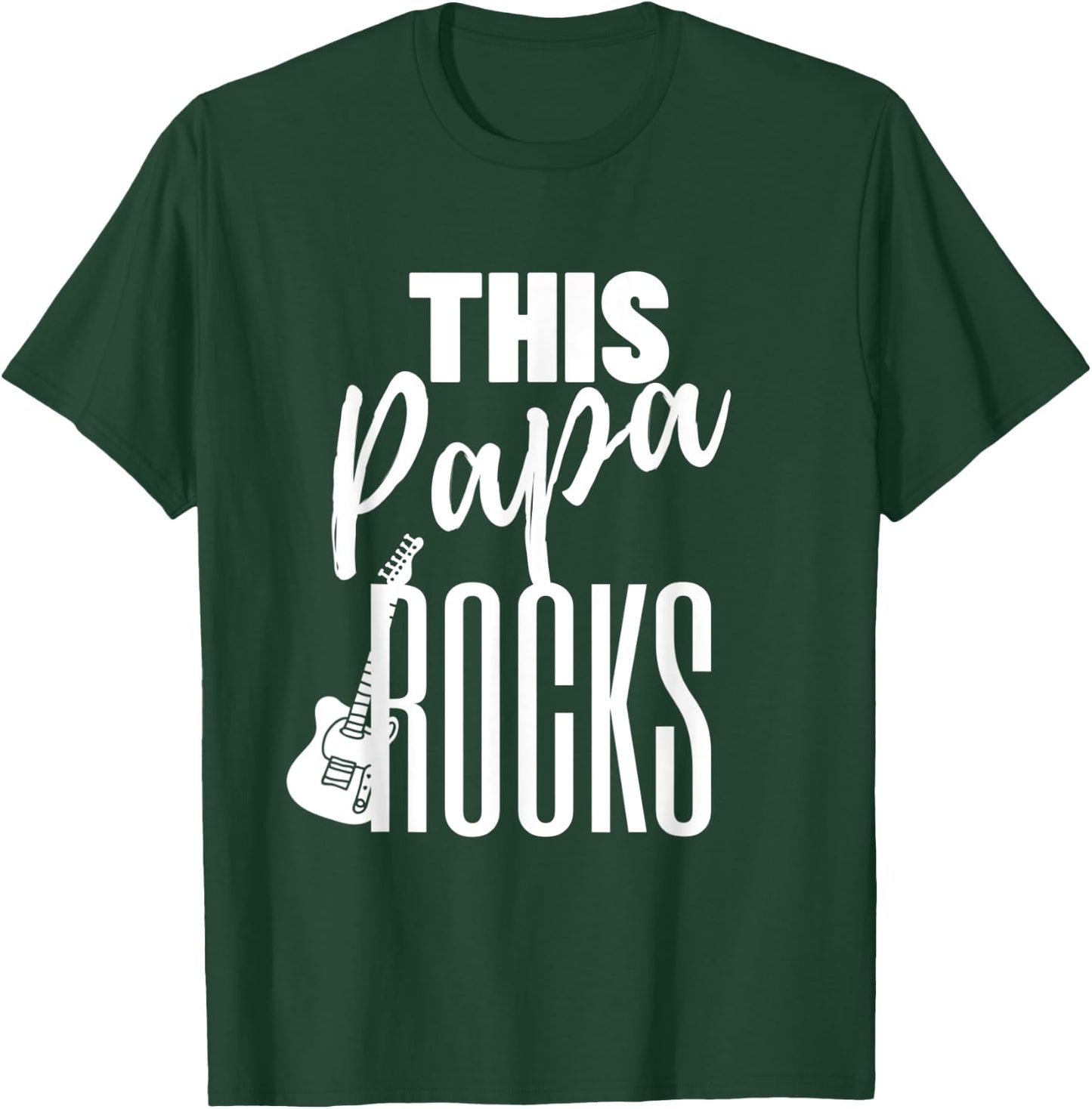 This Papa Rocks Guitar Player Rock n Roll - Guitar T-Shirt - T-Shirt | Forest