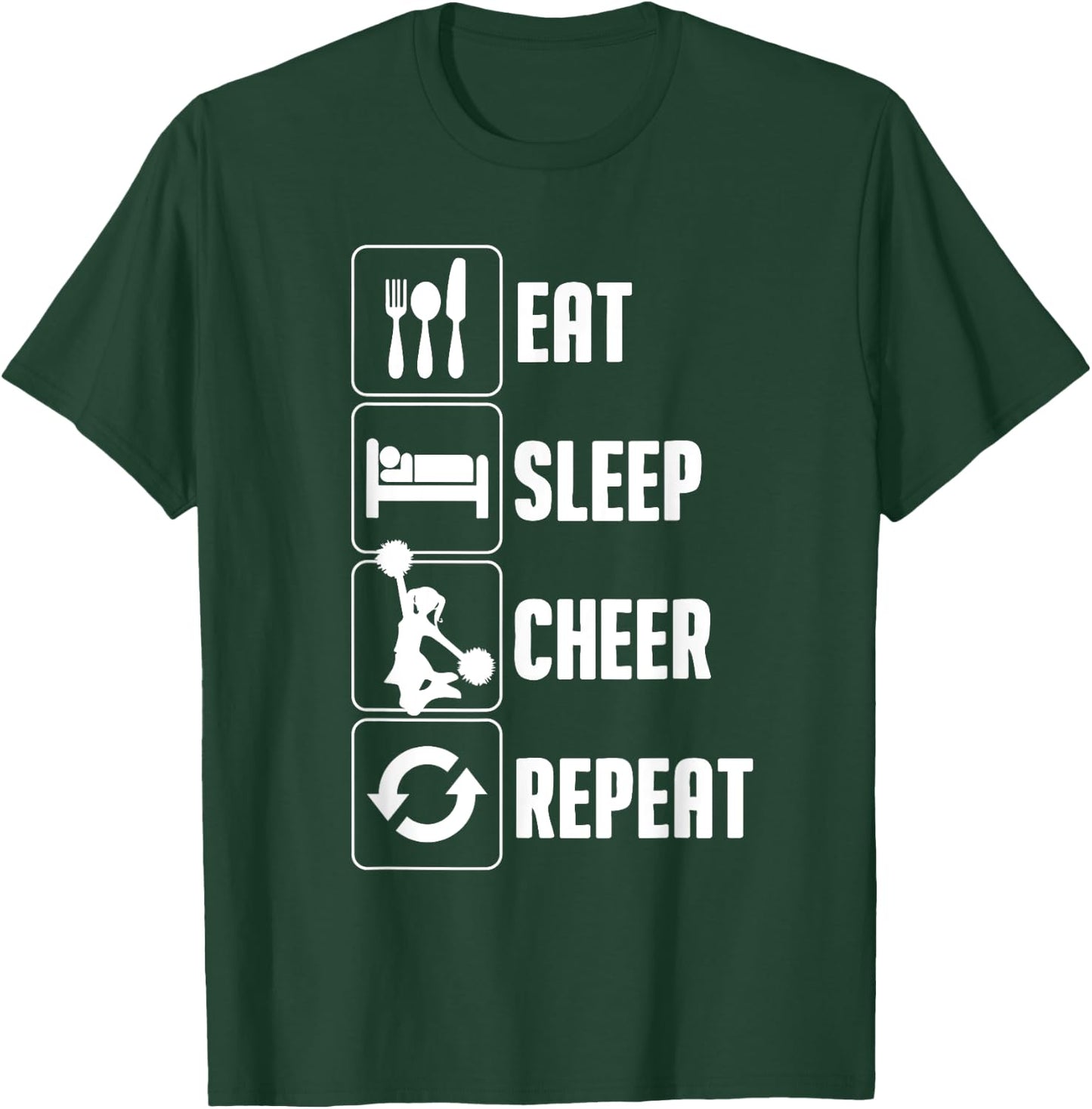 Funny Cheerleading Art For Teen Girl Women Cheerleader Cheer T-Shirt - T-Shirt | Forest