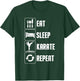 Funny Karate Design Women Eat Sleep Karate Repeat T-Shirt - T-Shirt | Forest