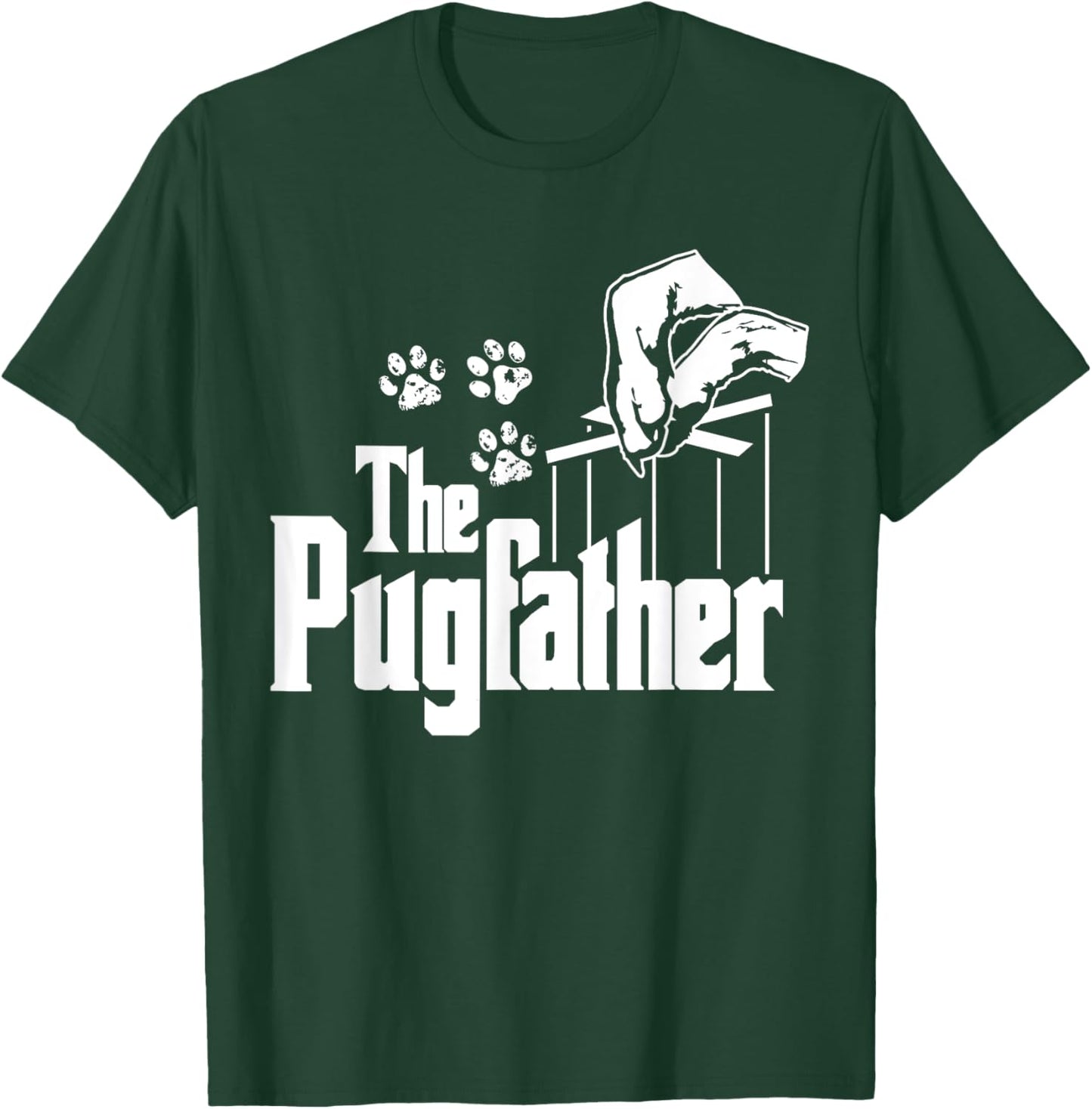 Pug-father Dog Dad Puppy Paw Print Funny Animal Fathers-Day T-Shirt - T-Shirt | Forest