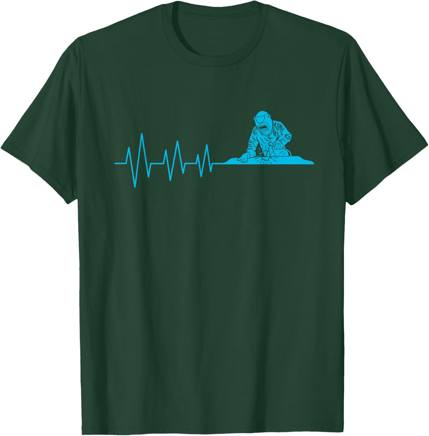 Welder Heartbeat Funny Metalworker Welding Welders Gift Men T-Shirt - T-Shirt | Forest