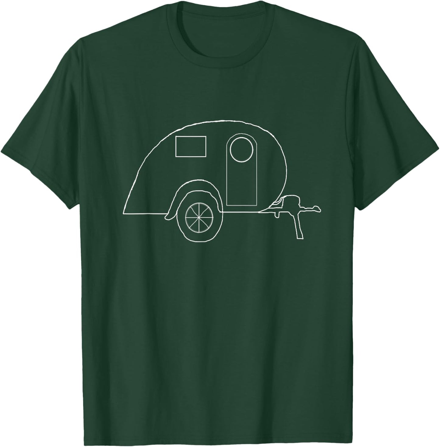 Teardrop Trailer Travel Caravan RV Tiny House Camper T-Shirt - T-Shirt | Forest