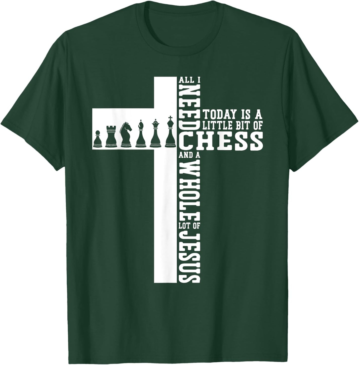 Chess Player Piece Vintage Christian Jesus Cross Faith All I T-Shirt - T-Shirt | Forest
