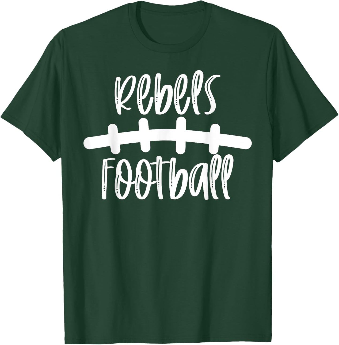 Rebels Football School Spirit Team Mascot Game Night T-Shirt - T-Shirt | Forest