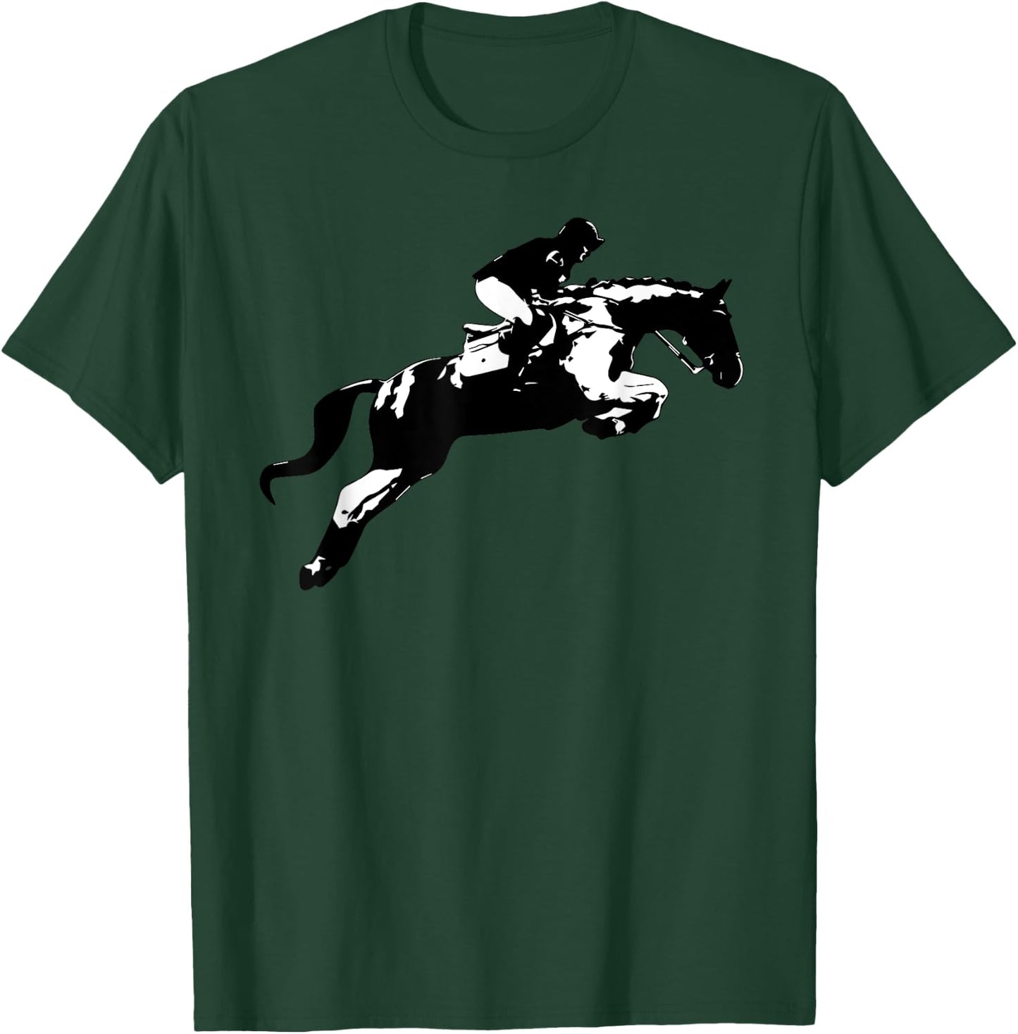 Cute English Riding Hunter Jumper Girl Riding Horse Gift T-Shirt - T-Shirt | Forest