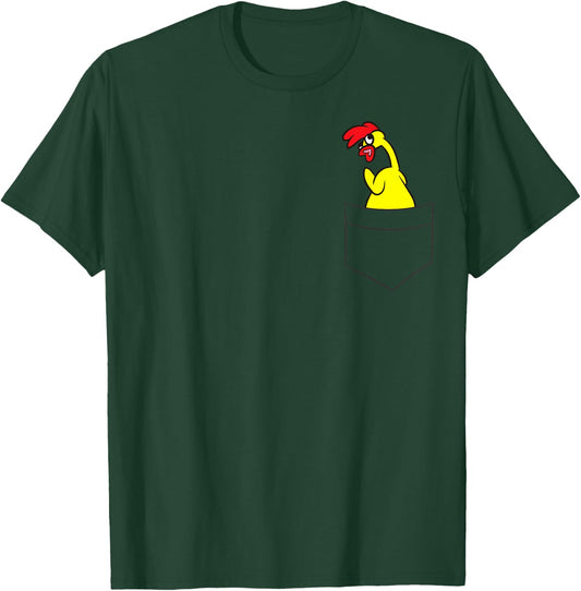 Rubber Chicken Lover Rubber Chicken In a Pocket T-Shirt - T-Shirt | Forest