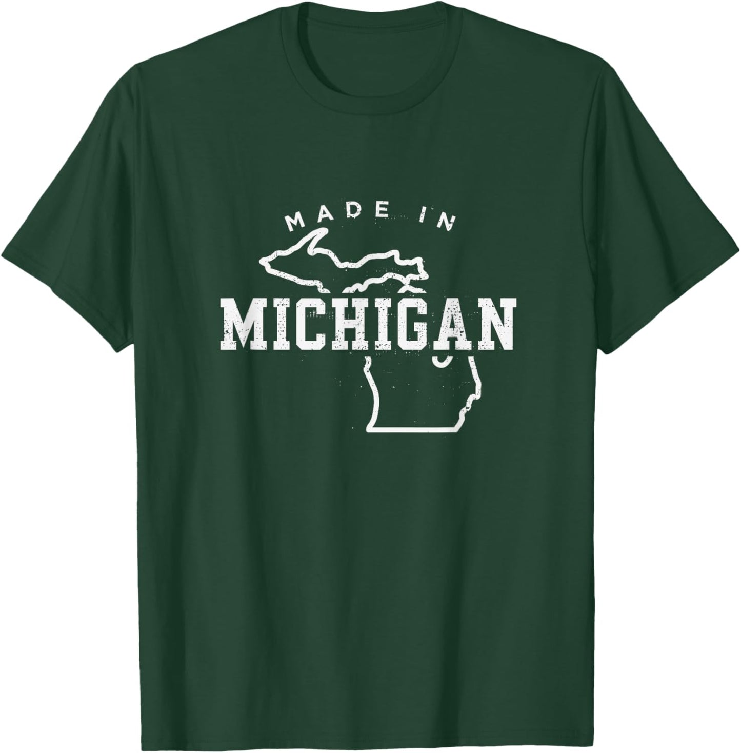 Made In Michigan Michigan Patriotic US Map Hometown Women Men T-Shirt - T-Shirt | Forest