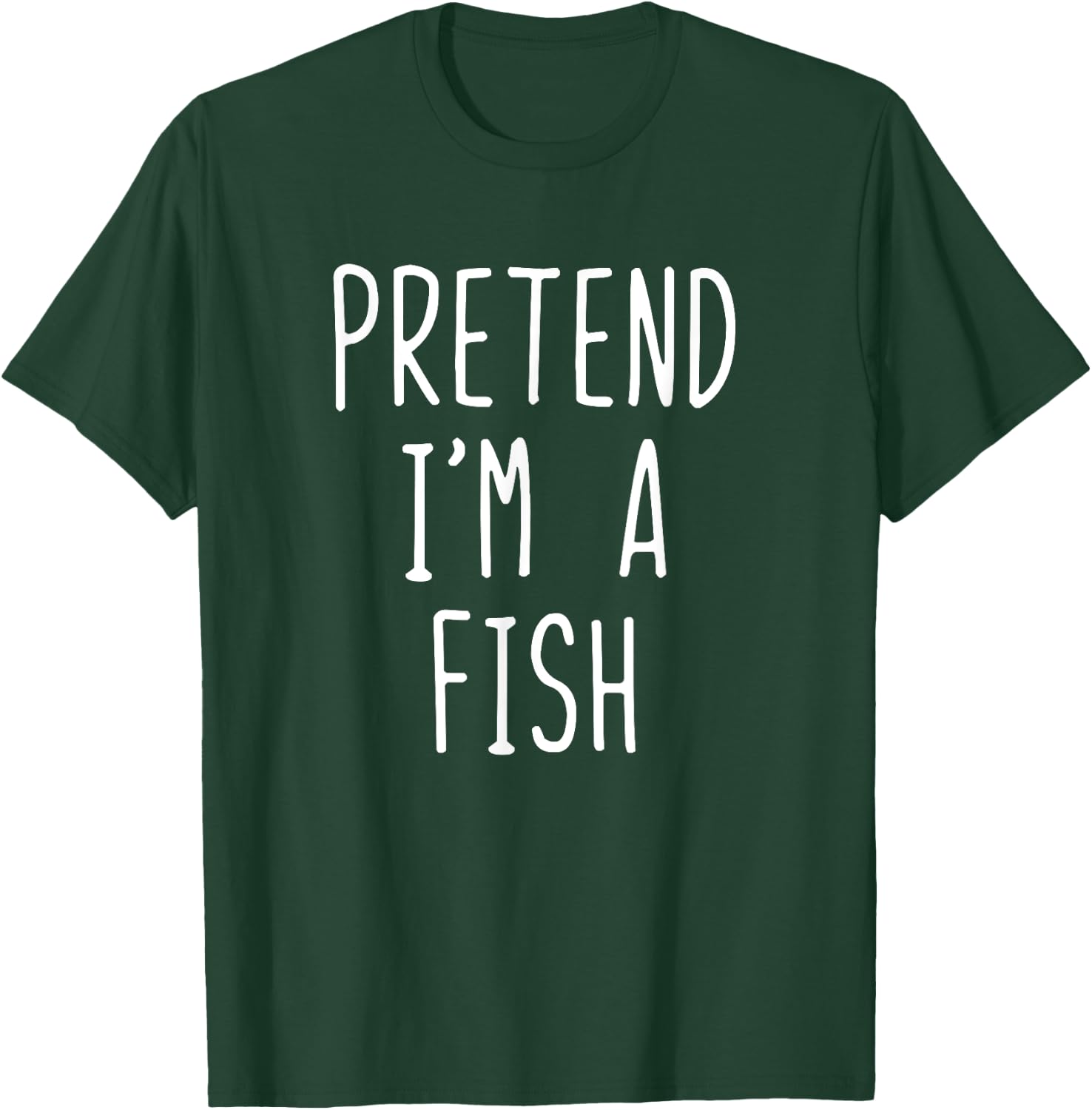 Pretend I'm A Fish Costume Halloween Lazy Quick Funny T-Shirt - T-Shirt | Forest