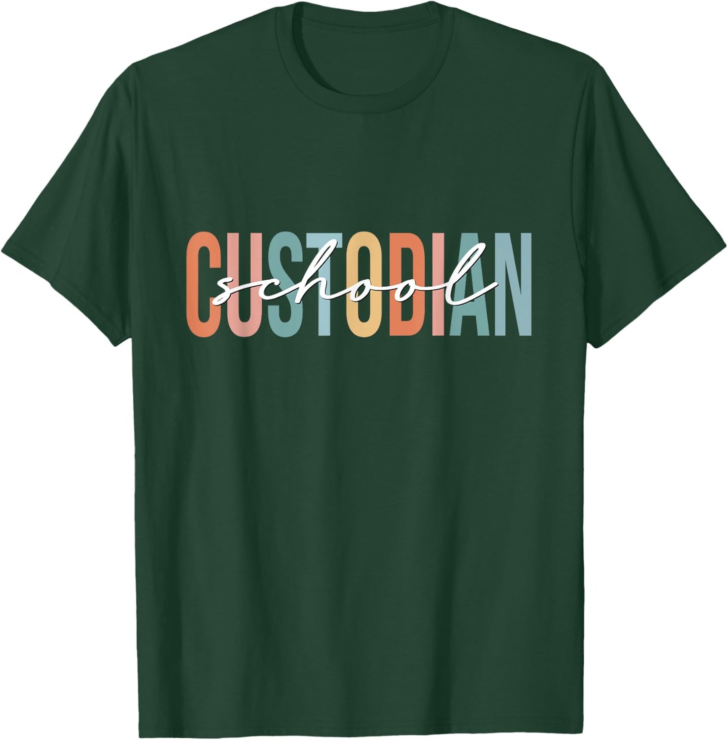 Boho Retro Vintage School Custodian Back To School T-Shirt - T-Shirt | Forest