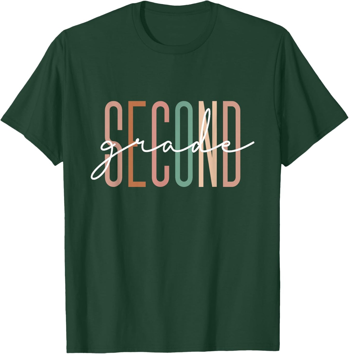 Second Grade Girls Boys Teacher Team 2nd Grade Squad T-Shirt - T-Shirt | Forest