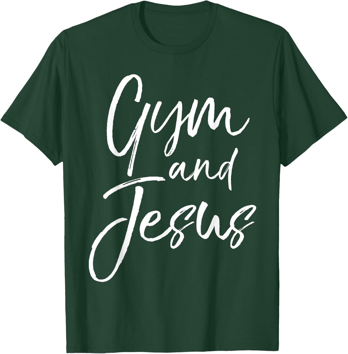 Cute Christian Workout Gift Funny Gym and Jesus T-Shirt - T-Shirt | Forest